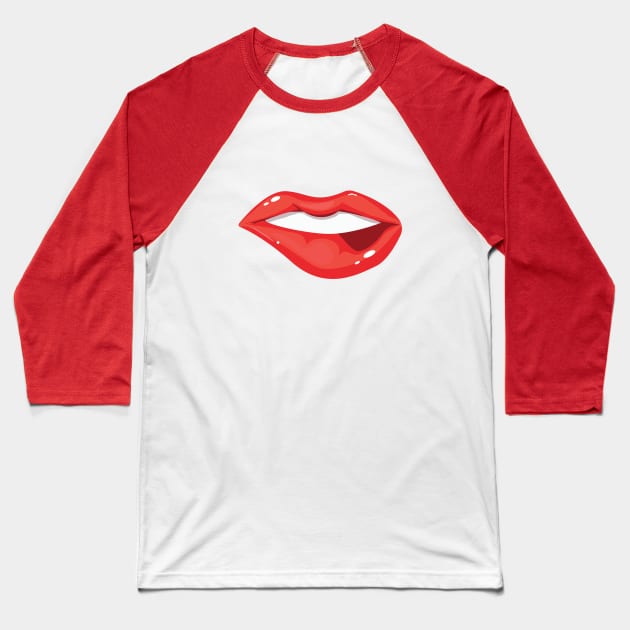 Lips Baseball T-Shirt by nickemporium1